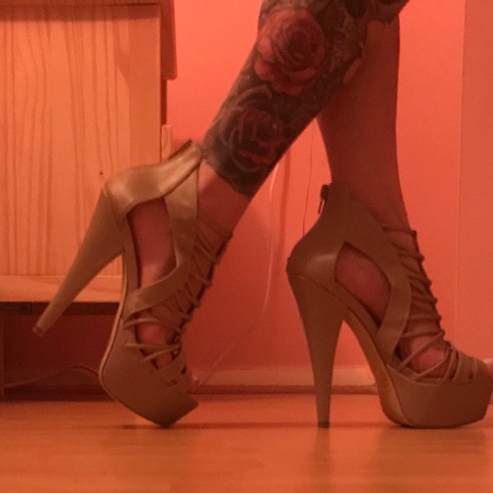 Tan stilettos